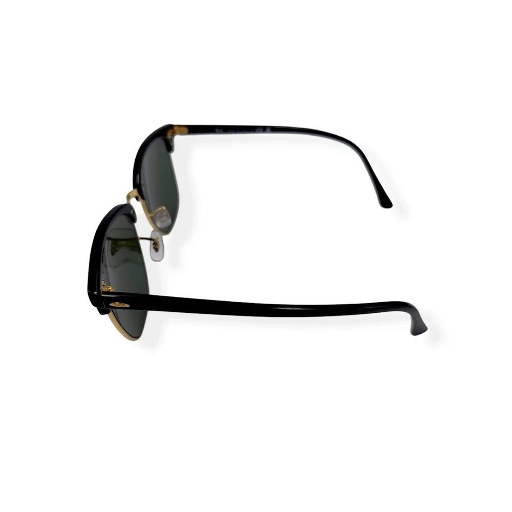 Ray-Ban Clubmaster Sunglasses Mens Black Green Square 55mm RB3016 W0365 Italy
